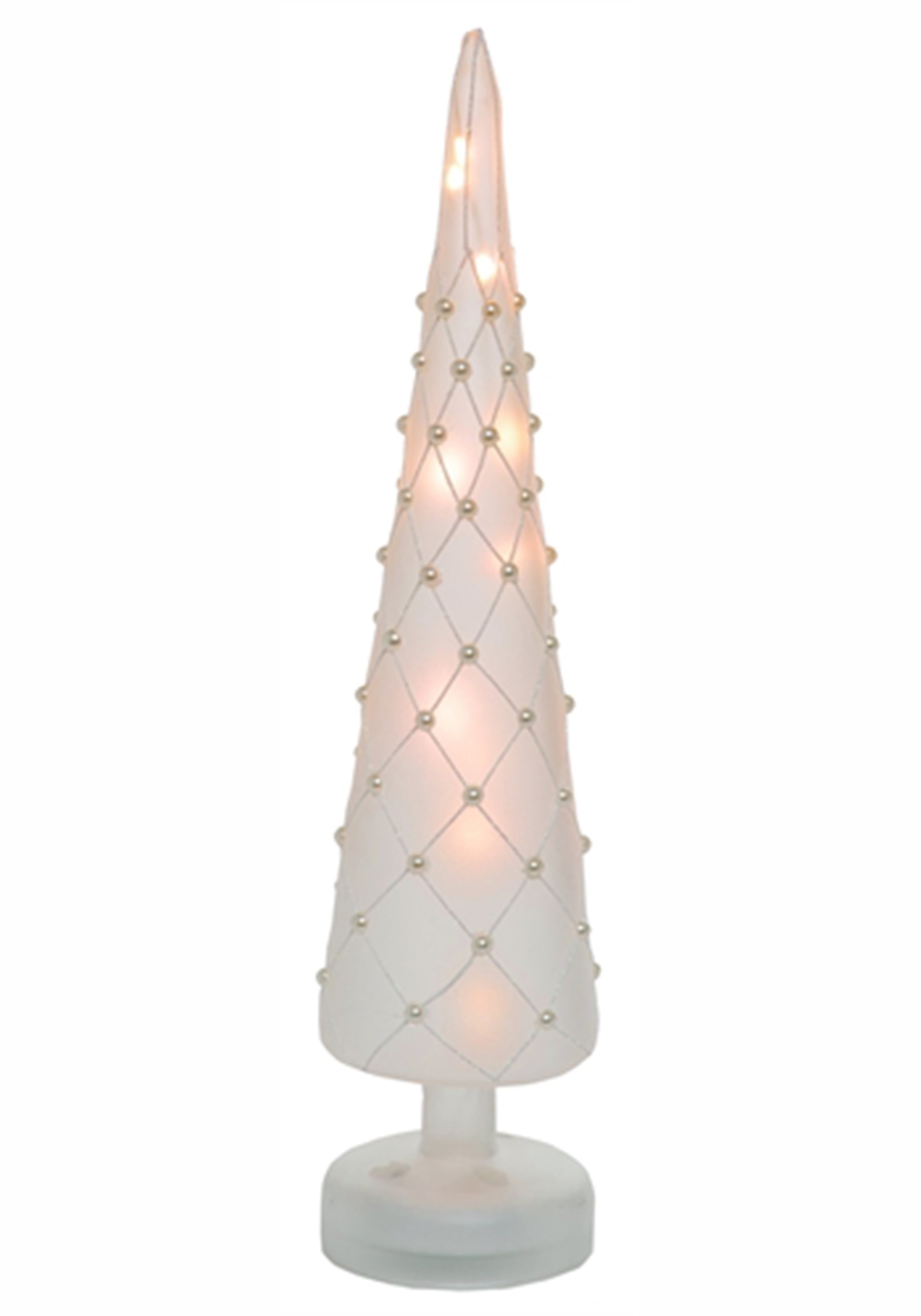 Glass Light Up 15.75&quot; Glitter Christmas Tree