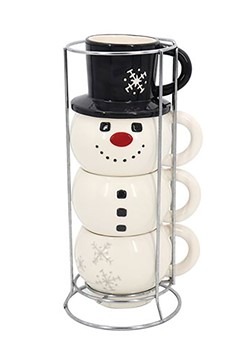 Snowman Stacking Mug Set