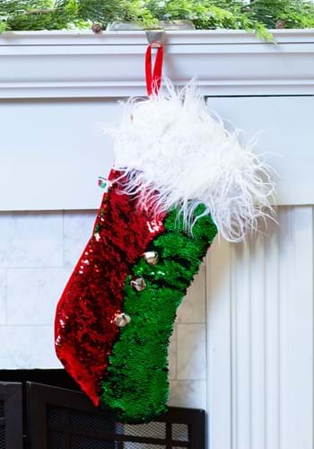 Reversible Jingle Bell Sequin Stocking