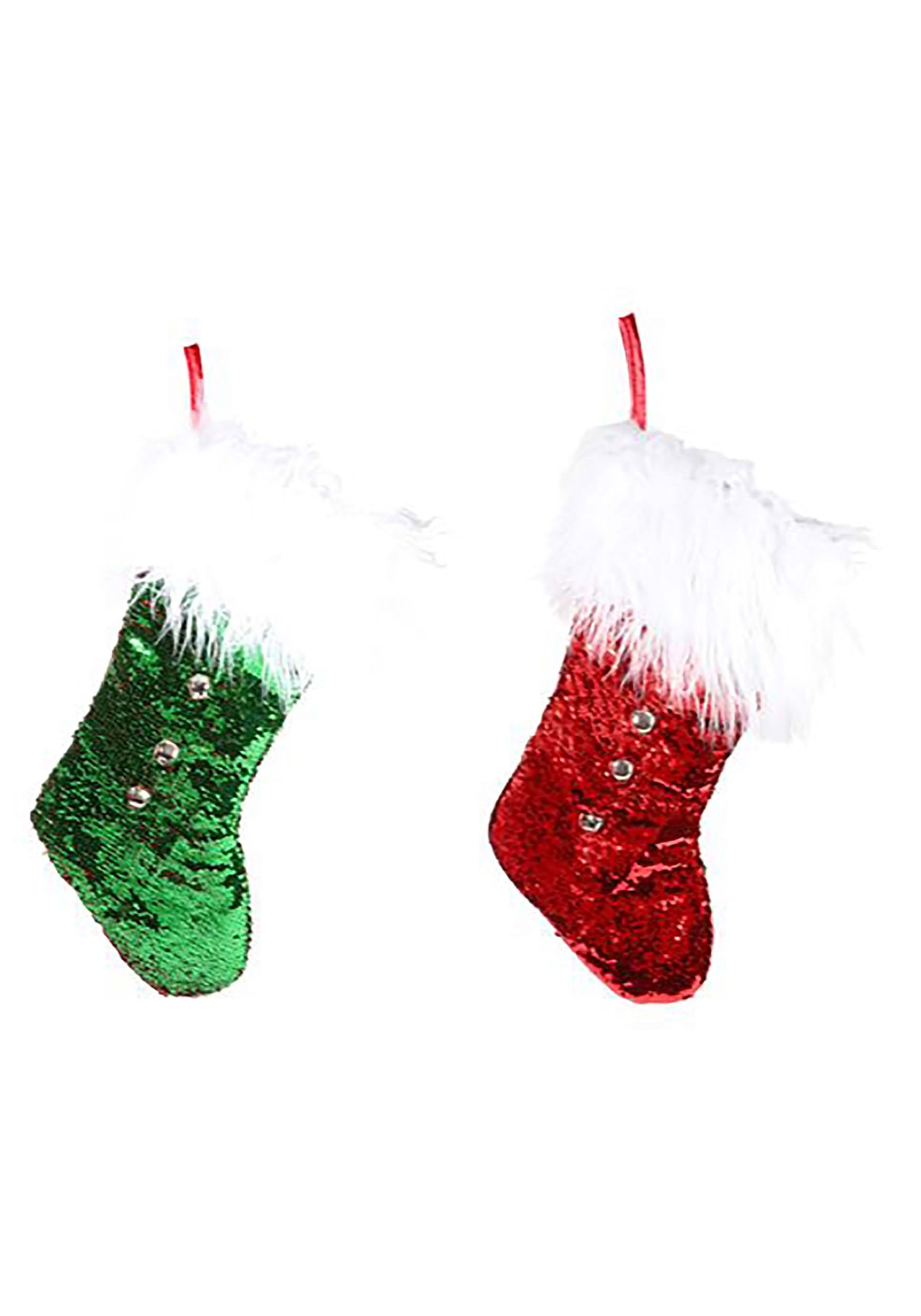 Shiny Reversible Jingle Bell Sequin Stocking