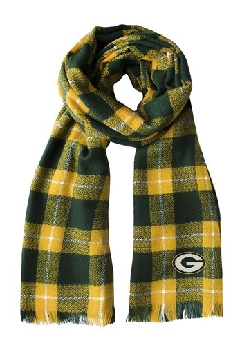 NFL Green Bay Packers Green and Gold Plaid Blanket Scarf