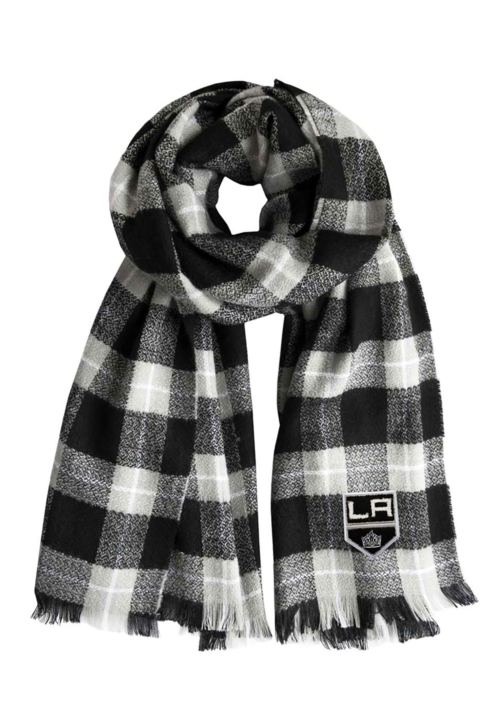 Los Angeles Kings NHL Black Plaid Blanket Scarf