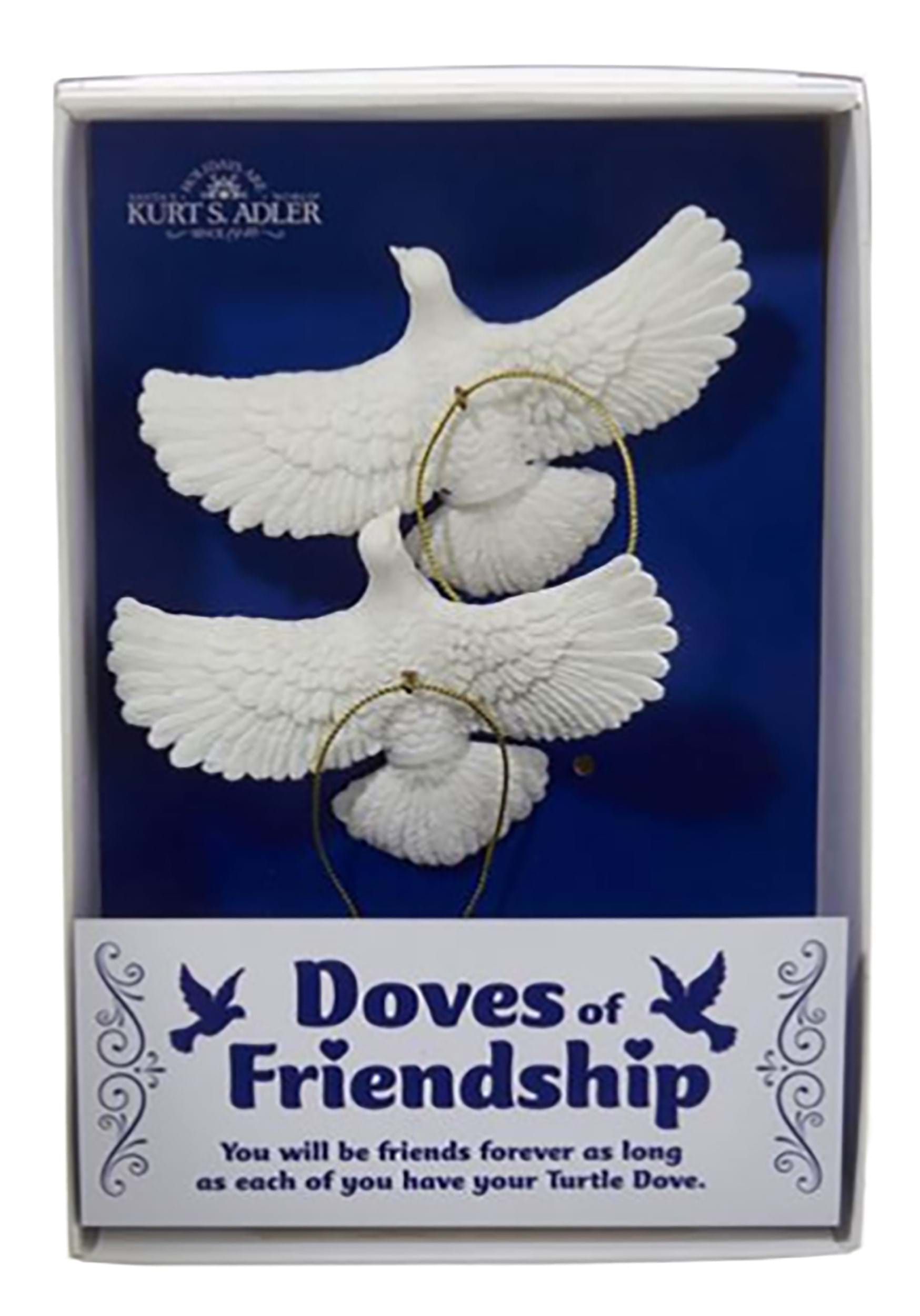 2 Piece Friendship Doves Resin Ornament Set | Christmas Ornaments