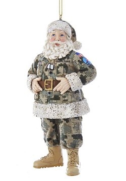 Camo Military Santa Ornament