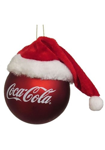 Coca-Cola Ball w/ Santa Hat Ornament