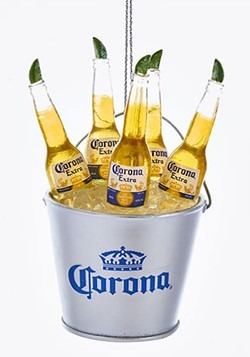 Corona Bottles in Ice Bucket Resin Ornament