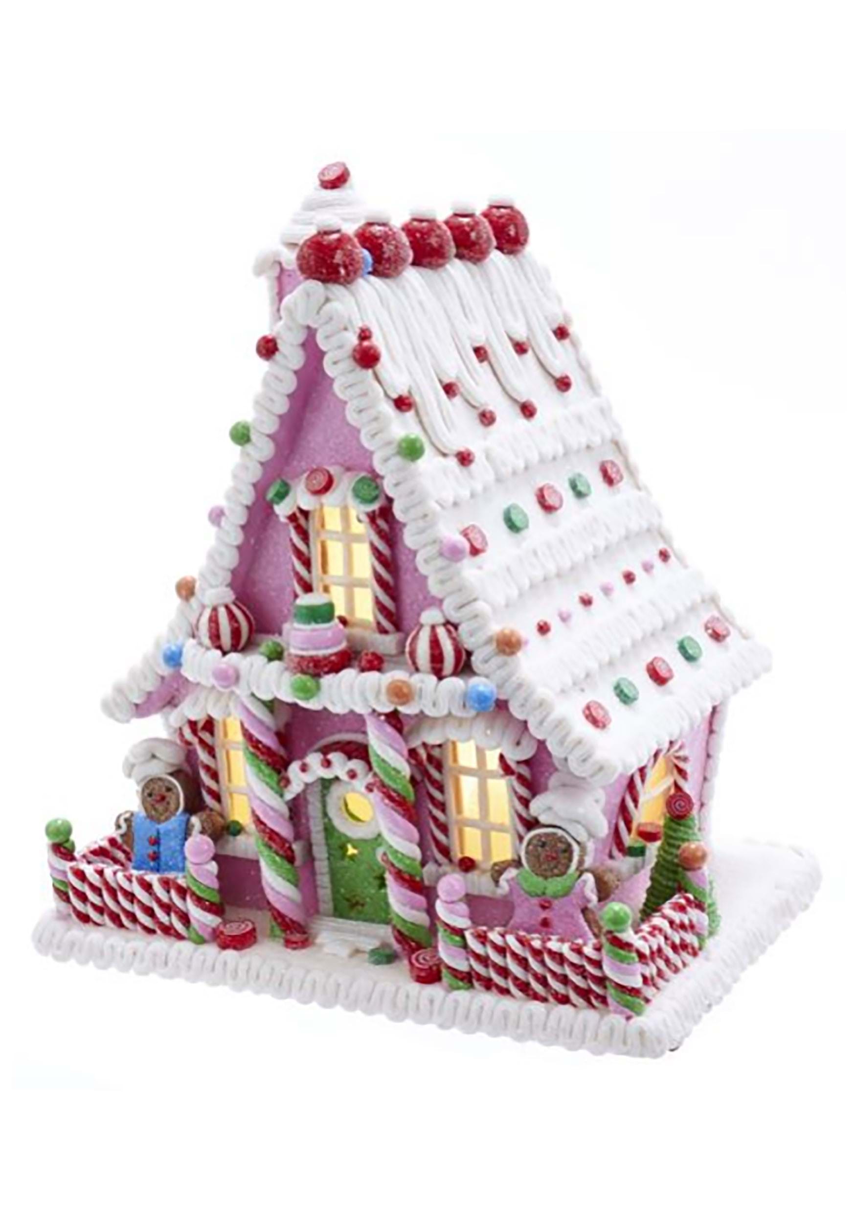 LED Light and Timer Candy Gingerbread House | Holiday Decorations