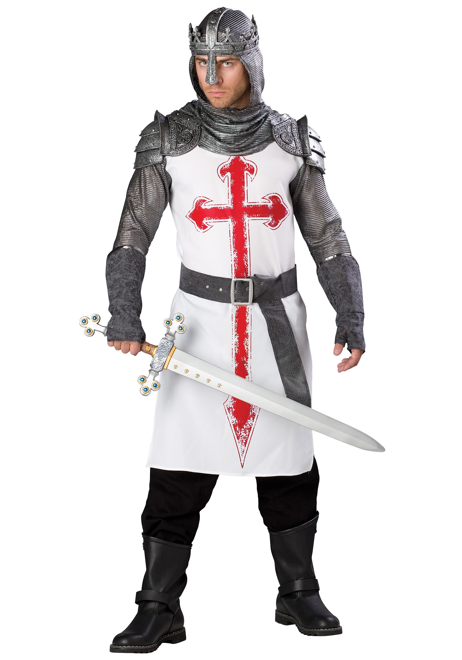 Photos - Fancy Dress In Character Men's Crusader Knight Costume White IN3055