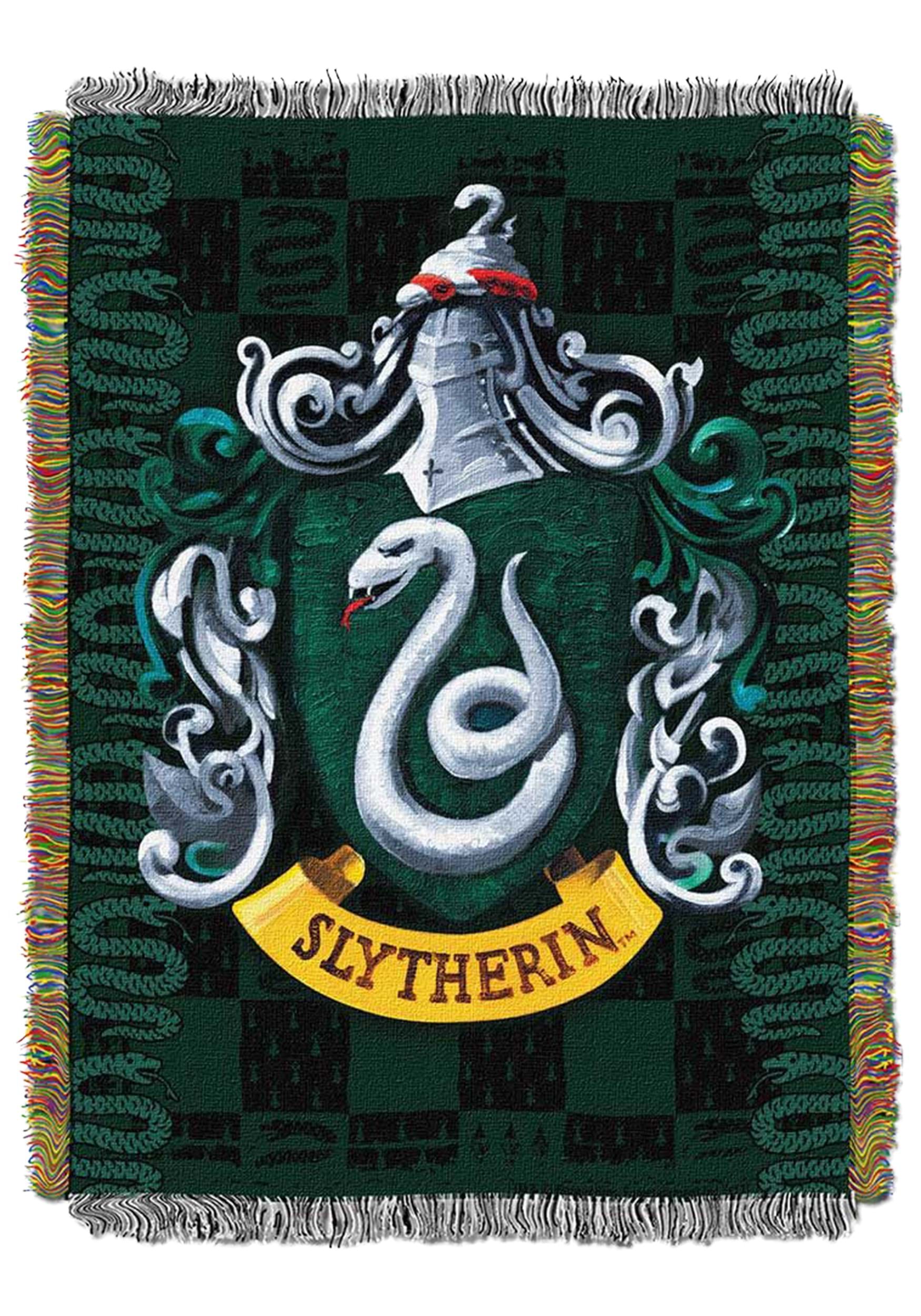 Slytherin Shield Harry Potter Woven Tapestry Blanket
