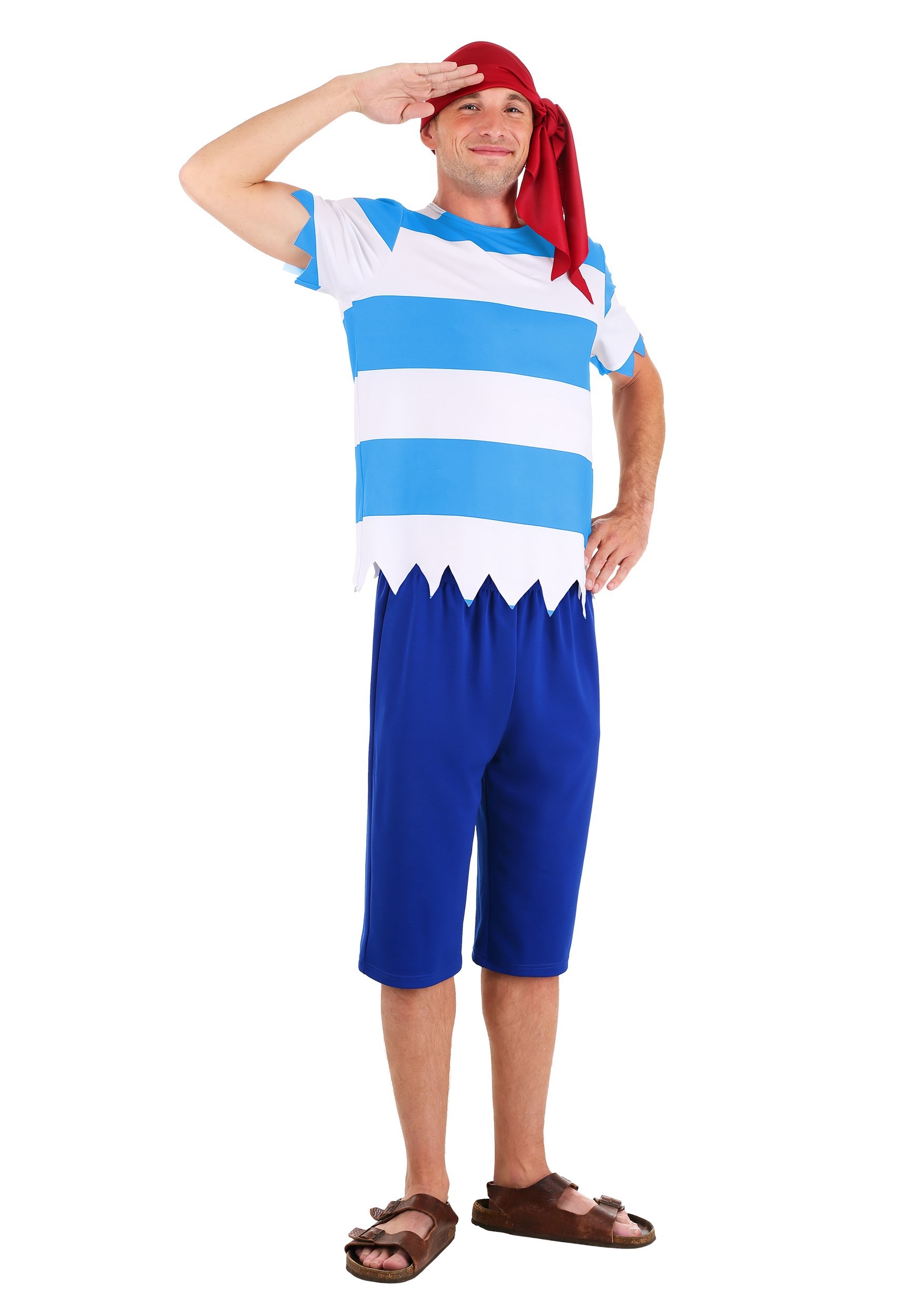 Photos - Fancy Dress FirstMate FUN Costumes Mens First Mate Costume Blue/Red FUN0997AD 