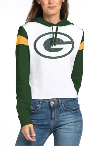 Green Bay Packers Womens Cropped Fleece Hoodie