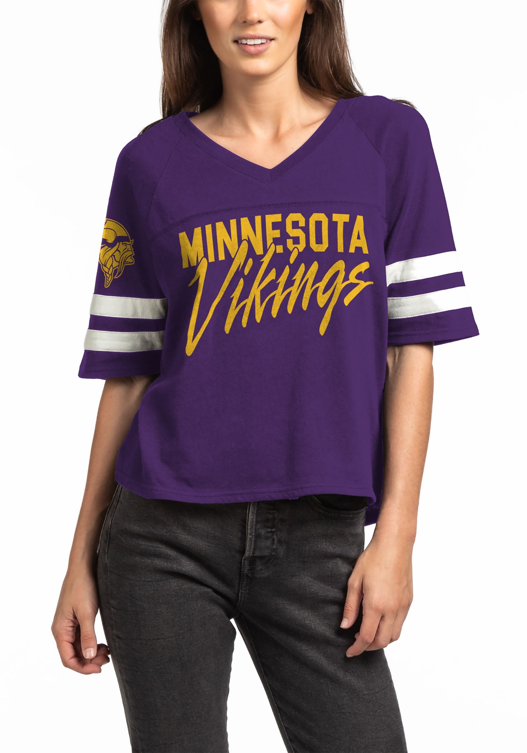 Purple Minnesota Vikings Womens V-Neck 