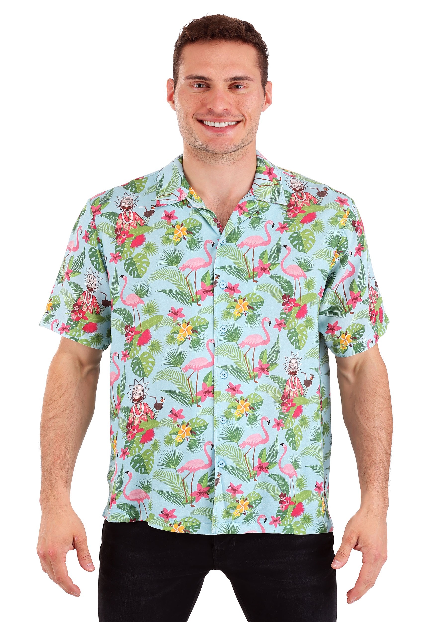 Rick Hawaiian Style Rick and Morty Woven Button Up
