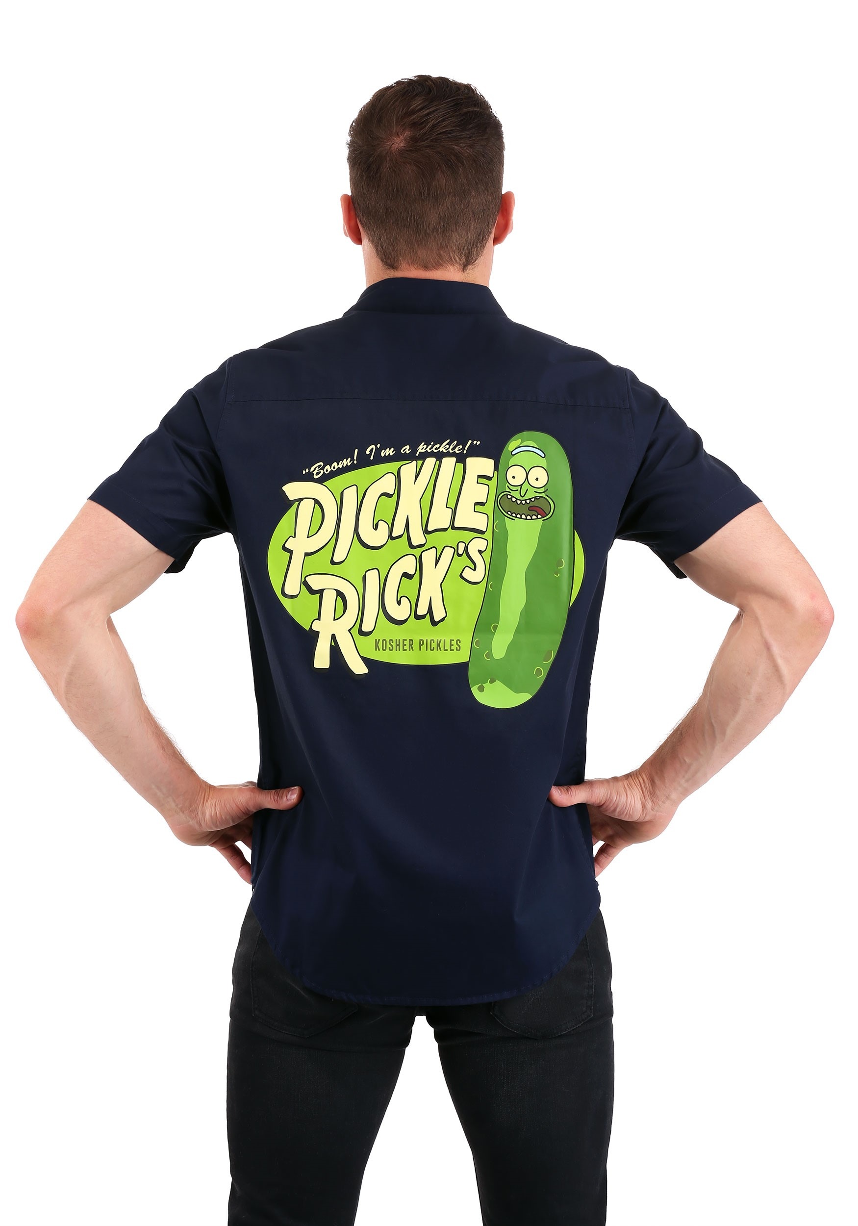 Classic Pickle Rick  Woman/'s Shirt Olive Green Medium M Details about  / Rick and Morty