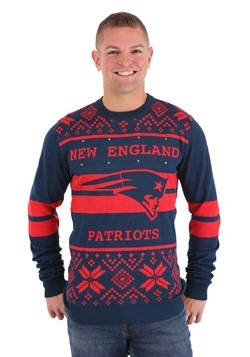 New England Patriots 2 Stripe Big Logo Light Up Sweater