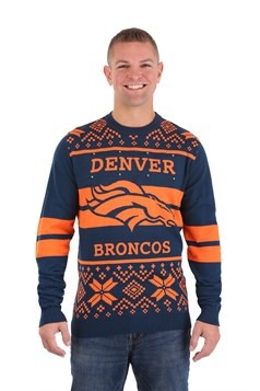 NFL Denver Broncos 2 Stripe Big Logo Light Up Sweater 1