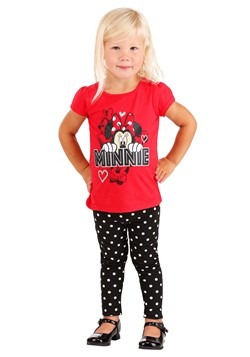 Minnie Mouse Red Shirt Polka Dot Leggings 2 Piece Set