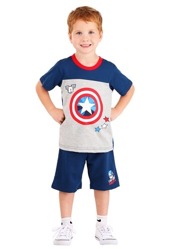 Captain America Tee and Terry Short Set 1