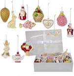 Noble Gems Glass Wedding 12 Piece Ornament Set