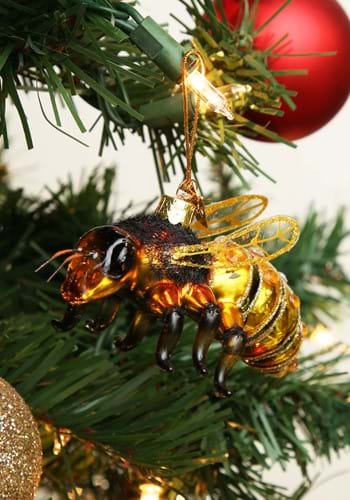 Noble Gems Glass Honey Bee Ornament-update