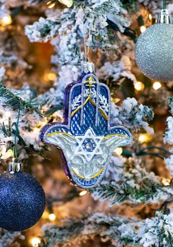 Noble Gems Glass Hamsa Hand Hanukkah Ornament