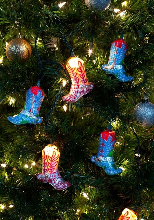 Glittery 10 Lights Cowboy Boots Light Set