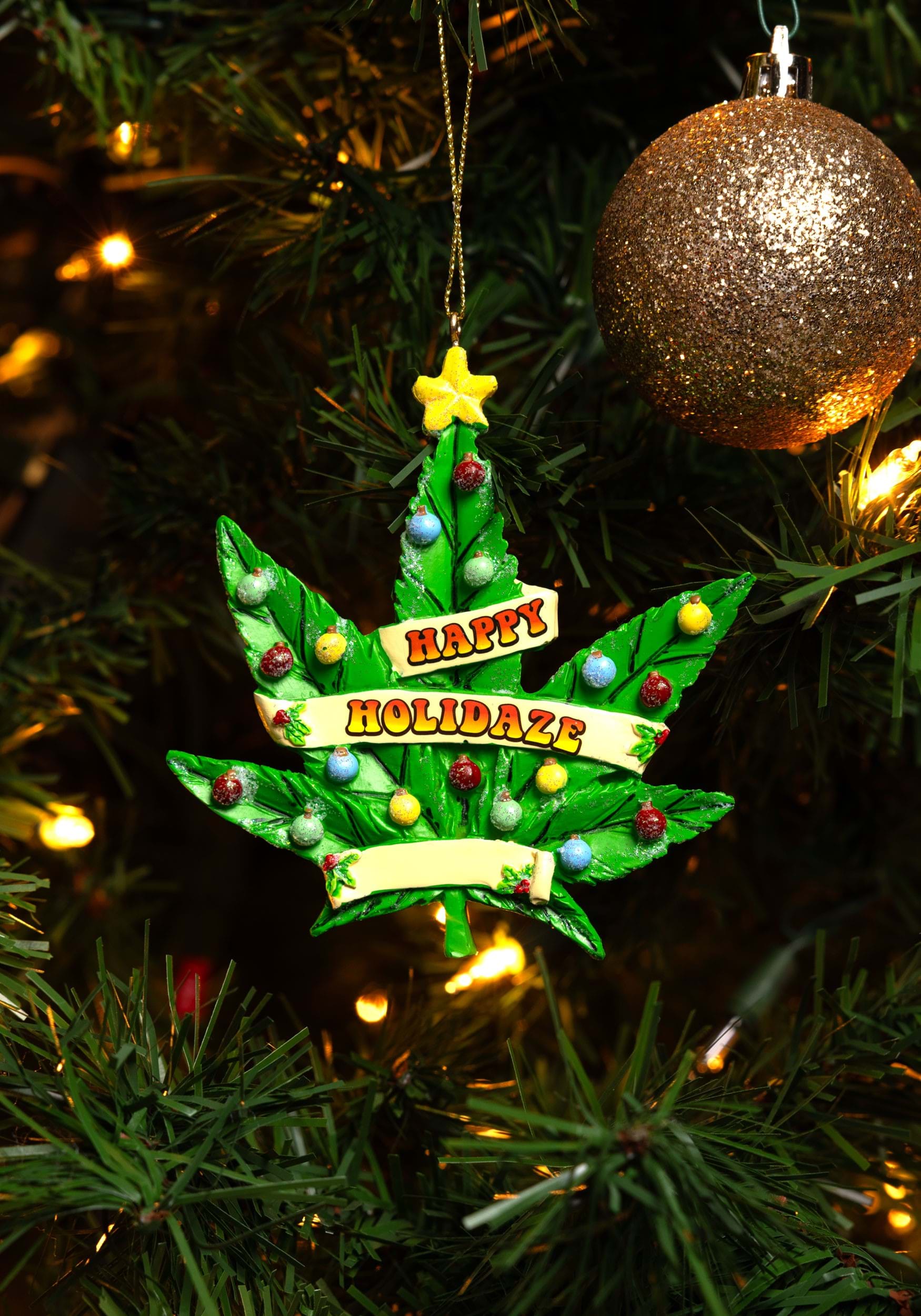 Happy Holidaze Cannabis Ornament