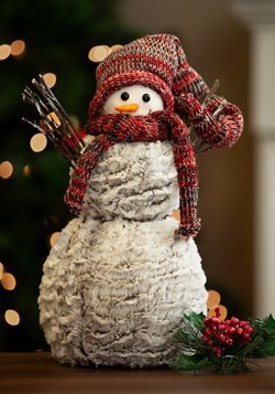 Plaid Snowman w/ Hat & Mittens Tablepiece upd