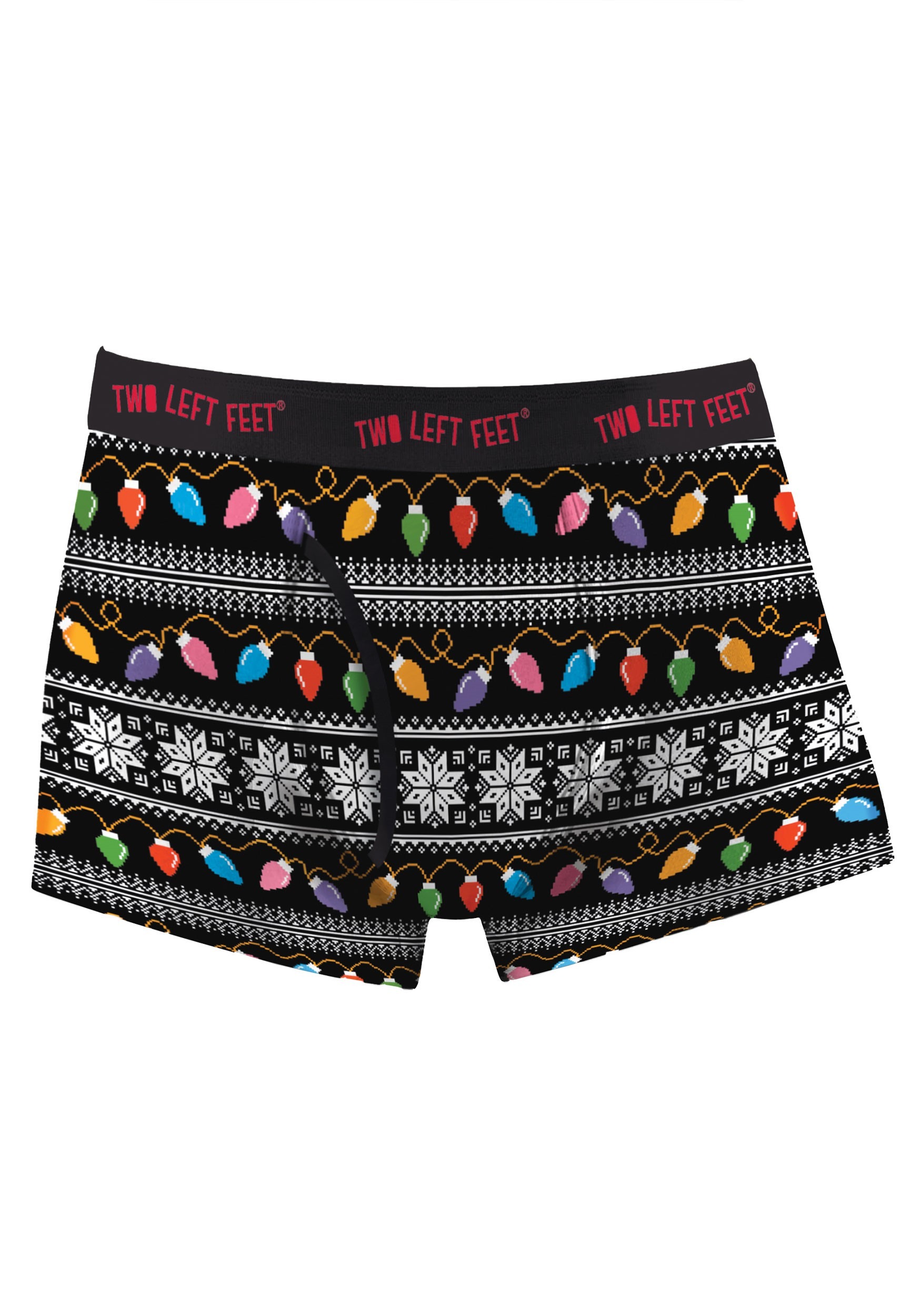 Christmas Lights Mens Trunk Boxer Brief Underwear Two Left Feet All Lit Up