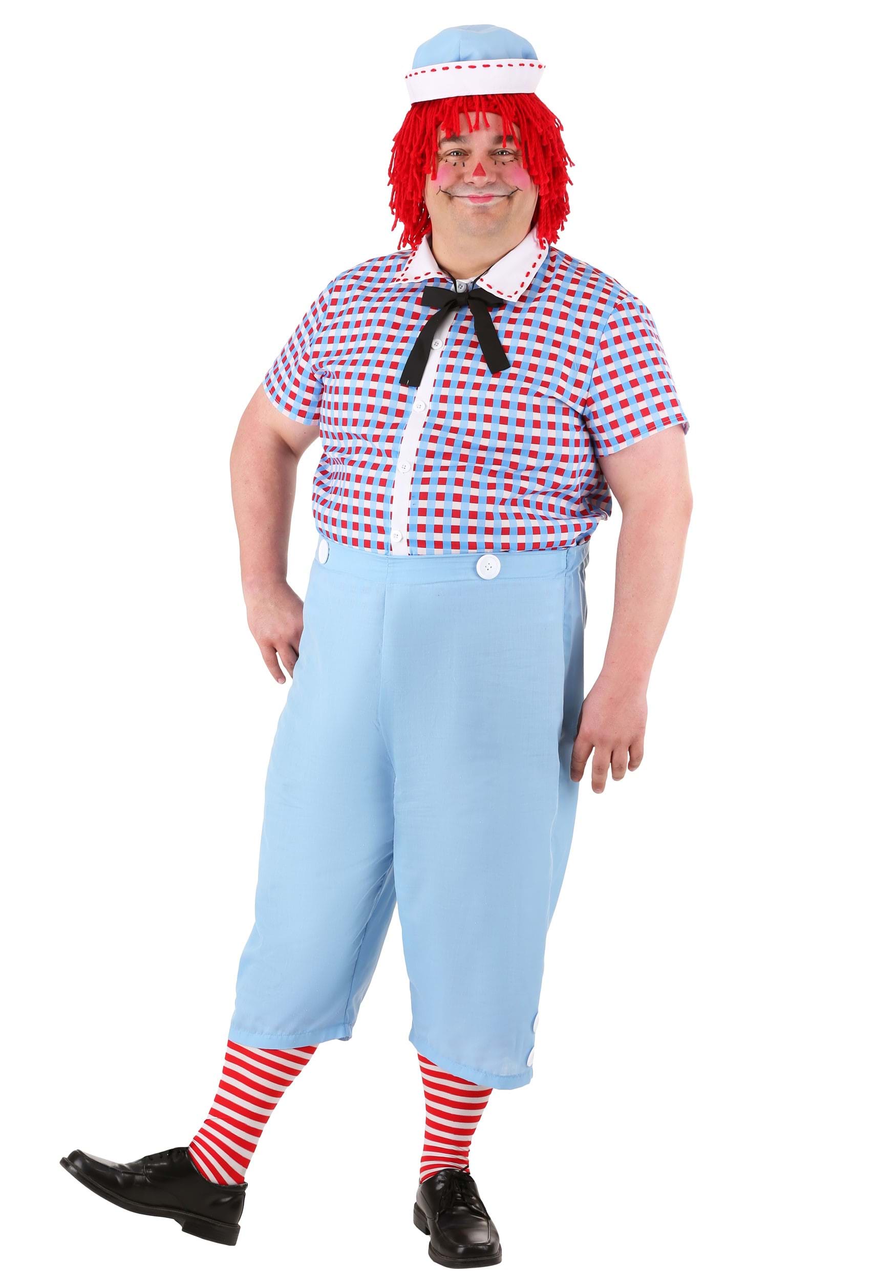 Photos - Fancy Dress FUN Costumes Plus Size Raggedy Andy Men's Costume Red/Blue/White F
