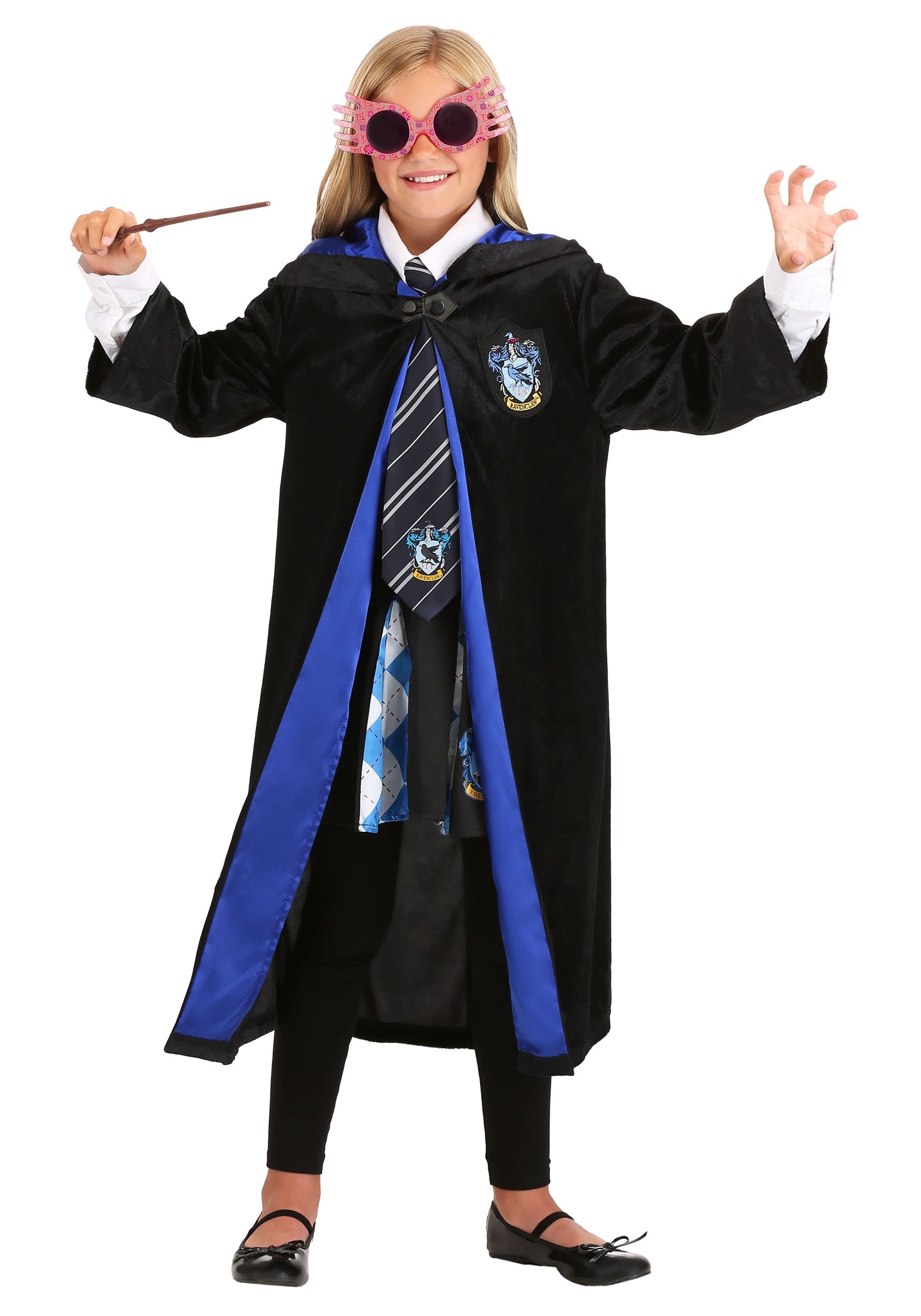 Hermione Granger Costume Kids, Harry Potter Costume Robe Shirt Hat Tie  Scarf Glasses Magic Wand 7 Pieces Set