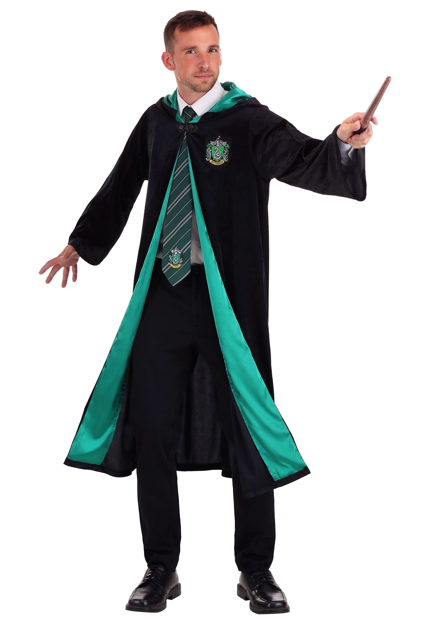 Photos - Fancy Dress Potter Jerry Leigh Harry  Deluxe Slytherin Robe for Adults Black/Green 