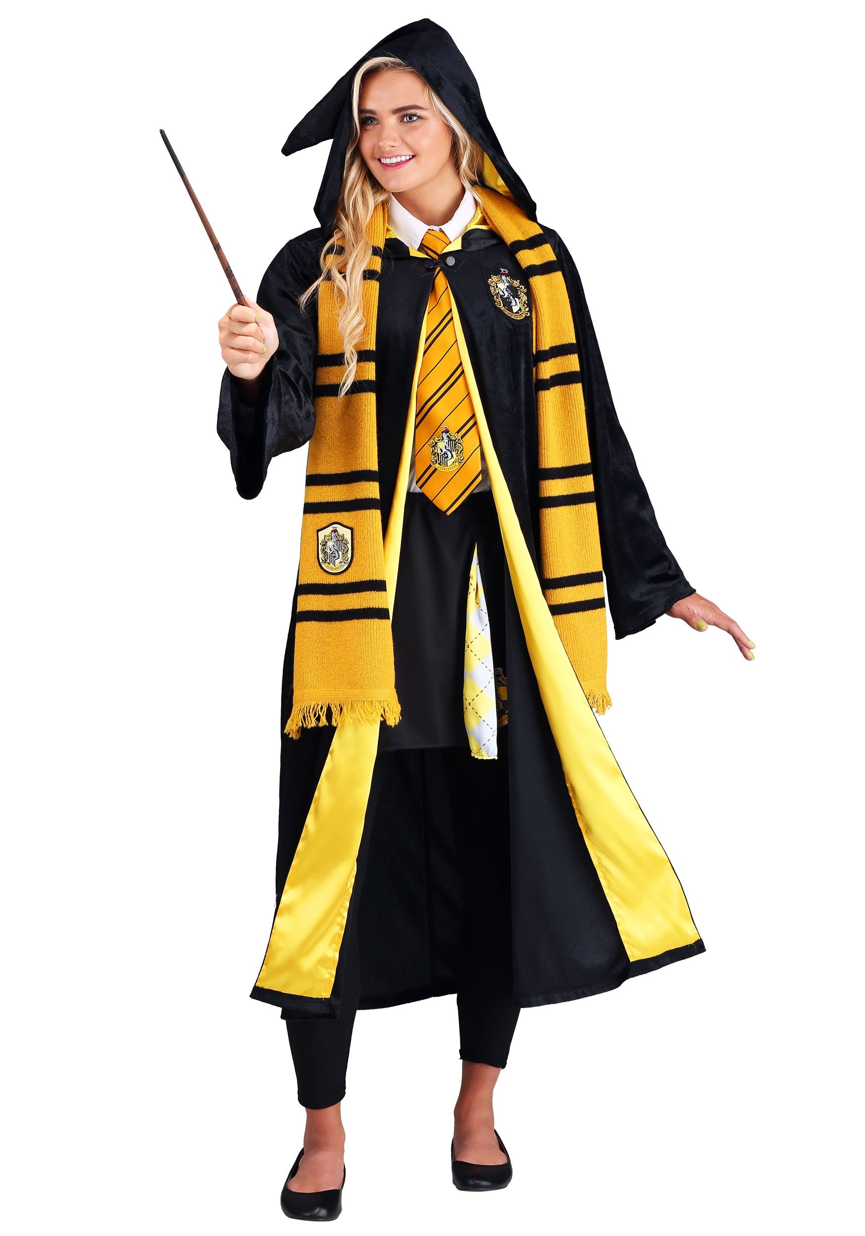Harry Potter Gryffindor Hufflepuff Cape Cloak Robe Adult Fancy Dress Costume UK 