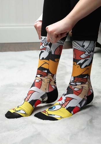 Looney Tunes Character Heads Sublimated Socks New_Update