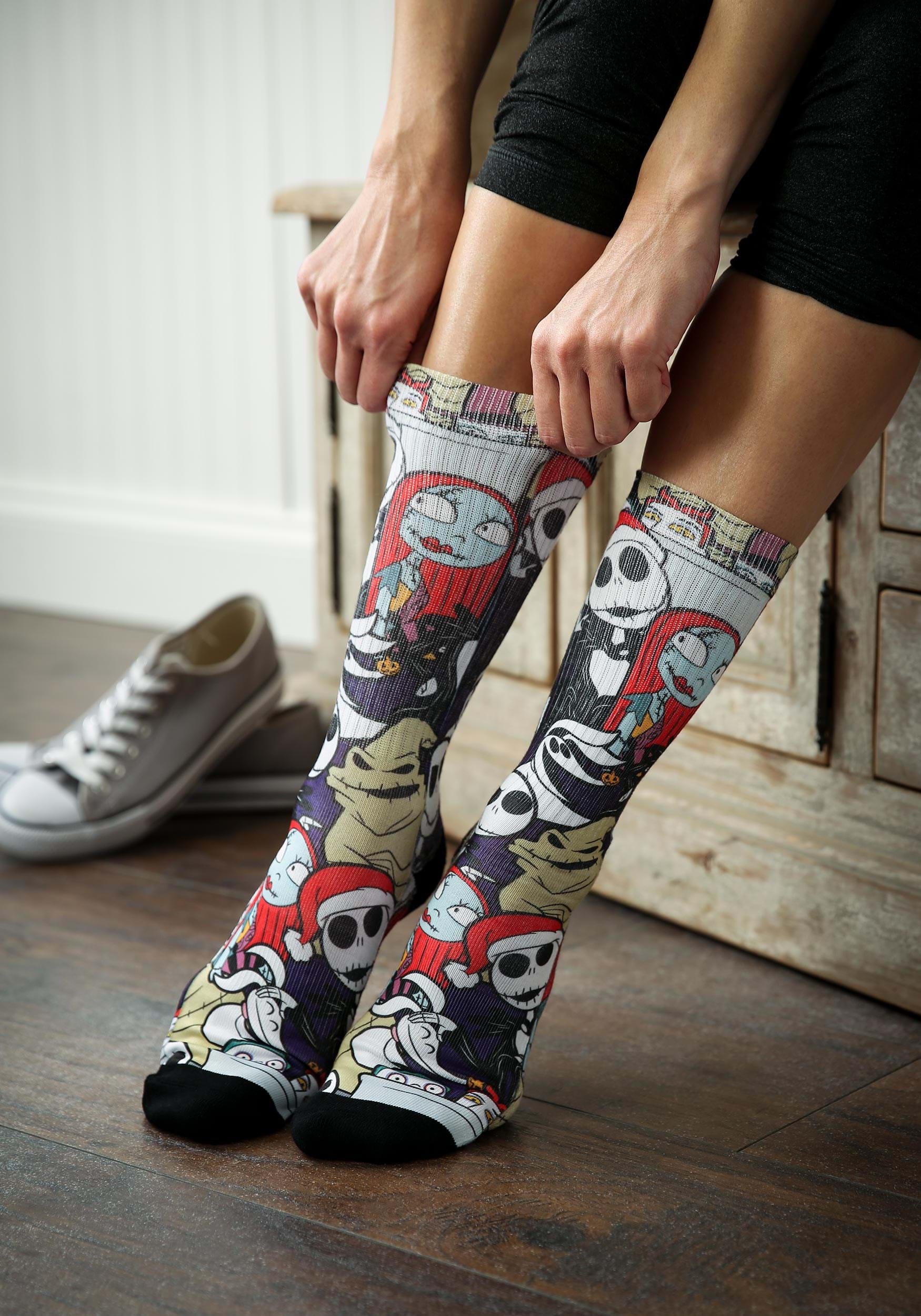 Nightmare Before Christmas Character Collage Sublimated Adult Socks