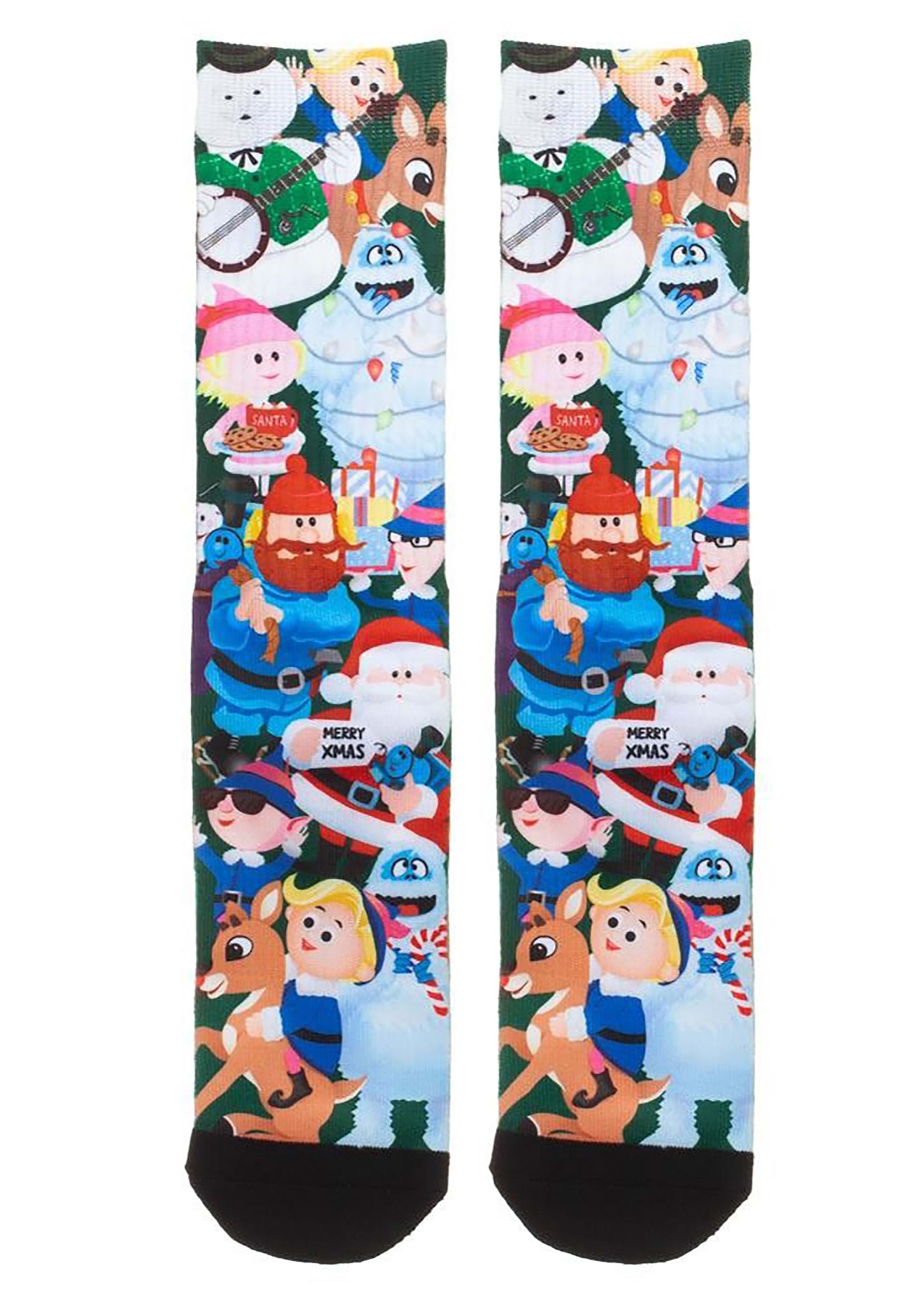 Sublimated Rudolph the Red-Nosed Reindeer Socks