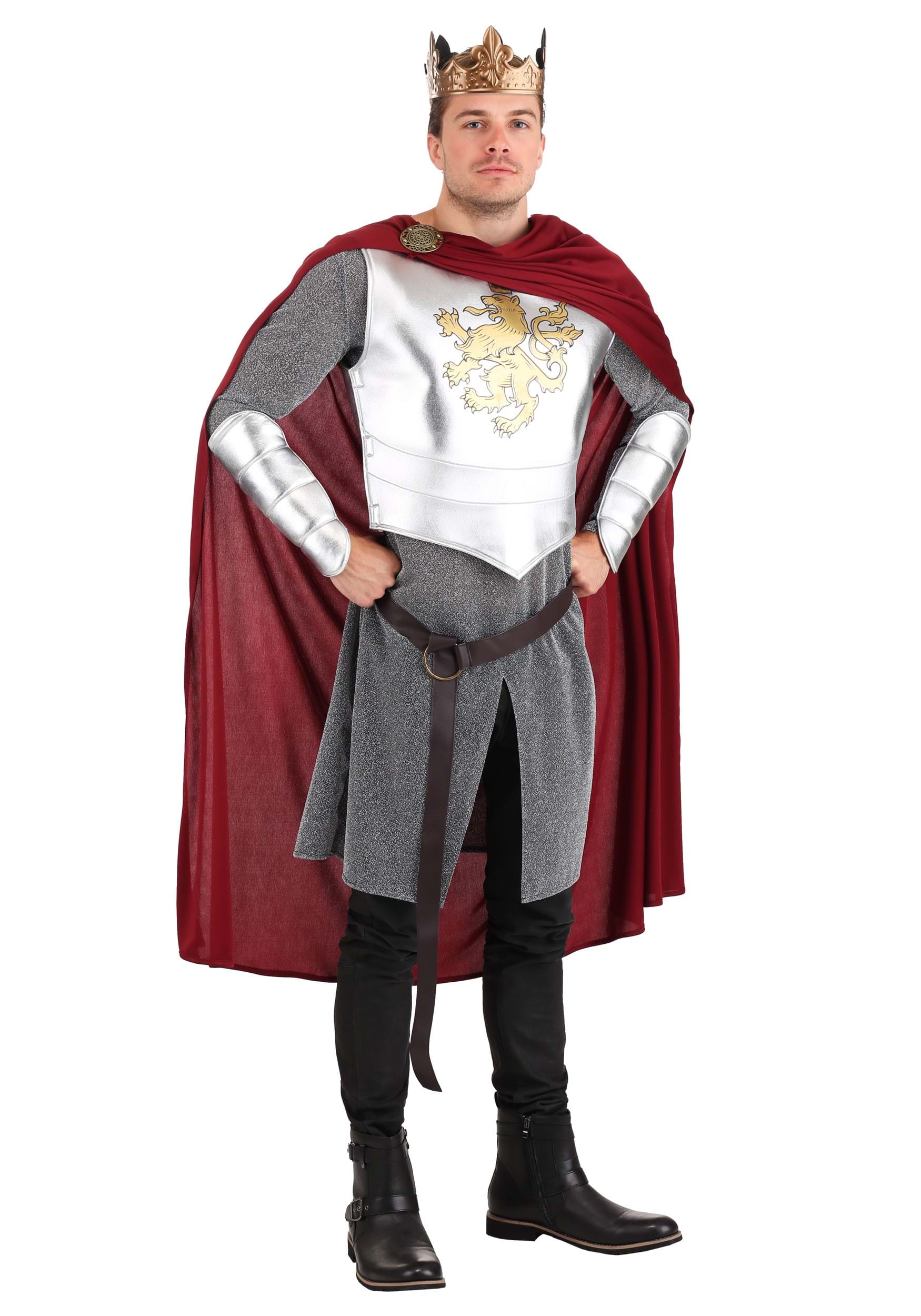 Photos - Fancy Dress Knight FUN Costumes Lionheart  Men's Costume Red/Gray FUN1065AD 