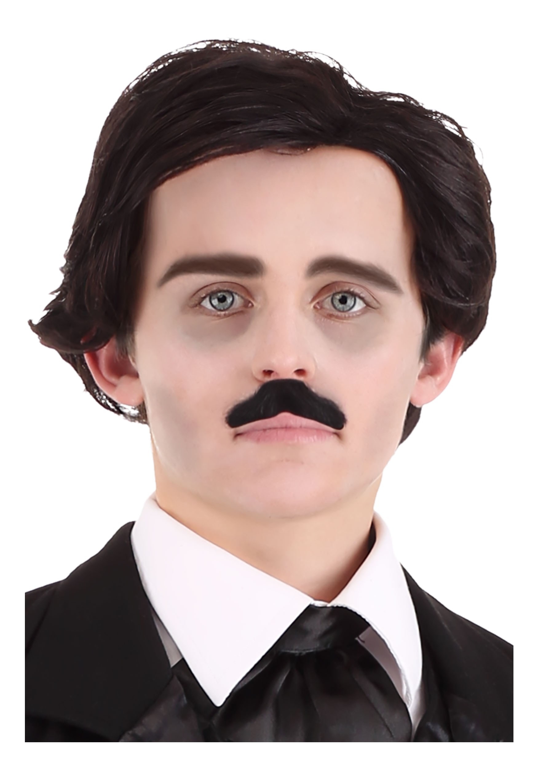 Edgar Allan Poe Wig and Mustache Kit | Costume Accessories