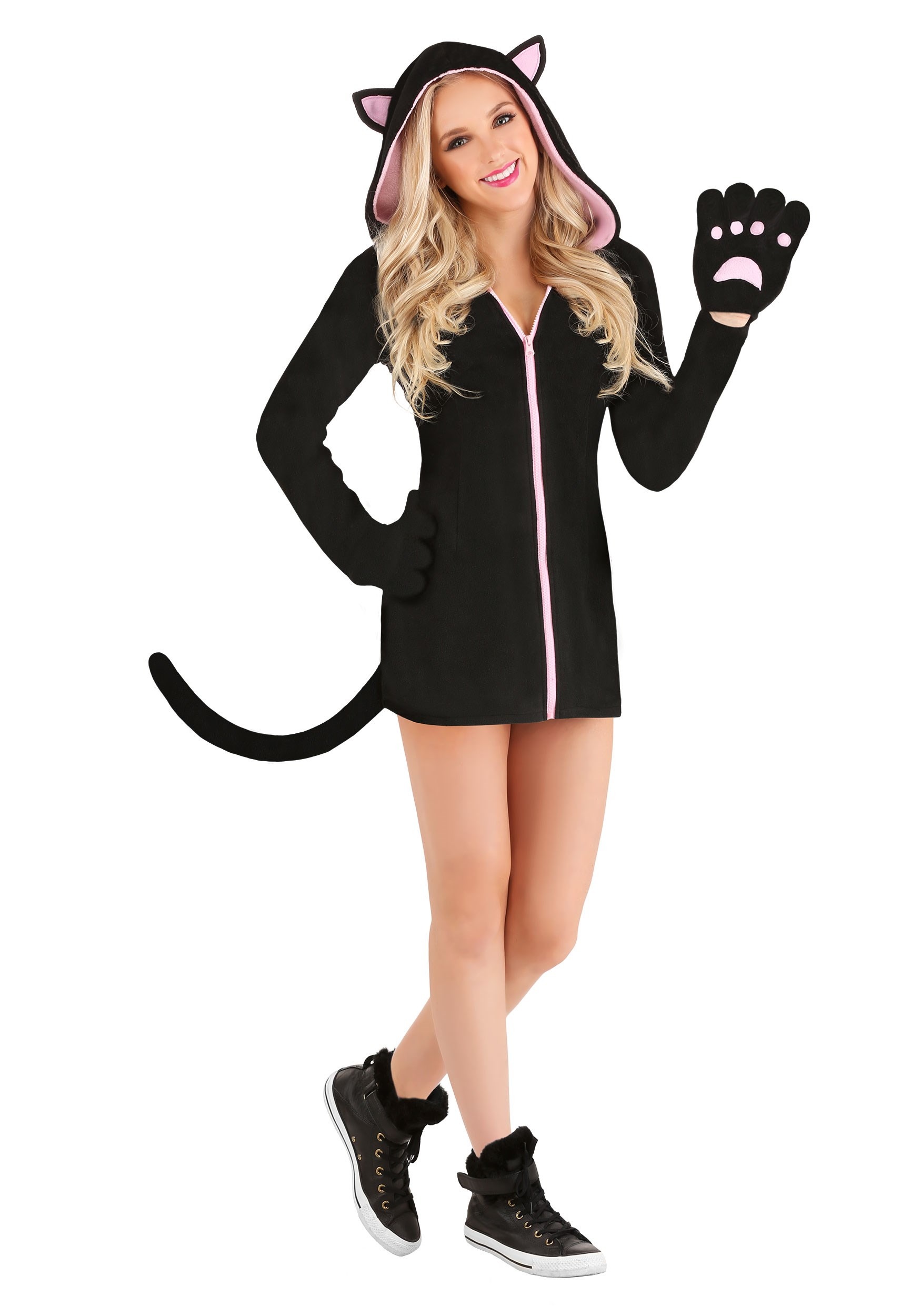 Photos - Fancy Dress FUN Costumes Midnight Kitty Costume for Women Black/Pink FUN1092AD