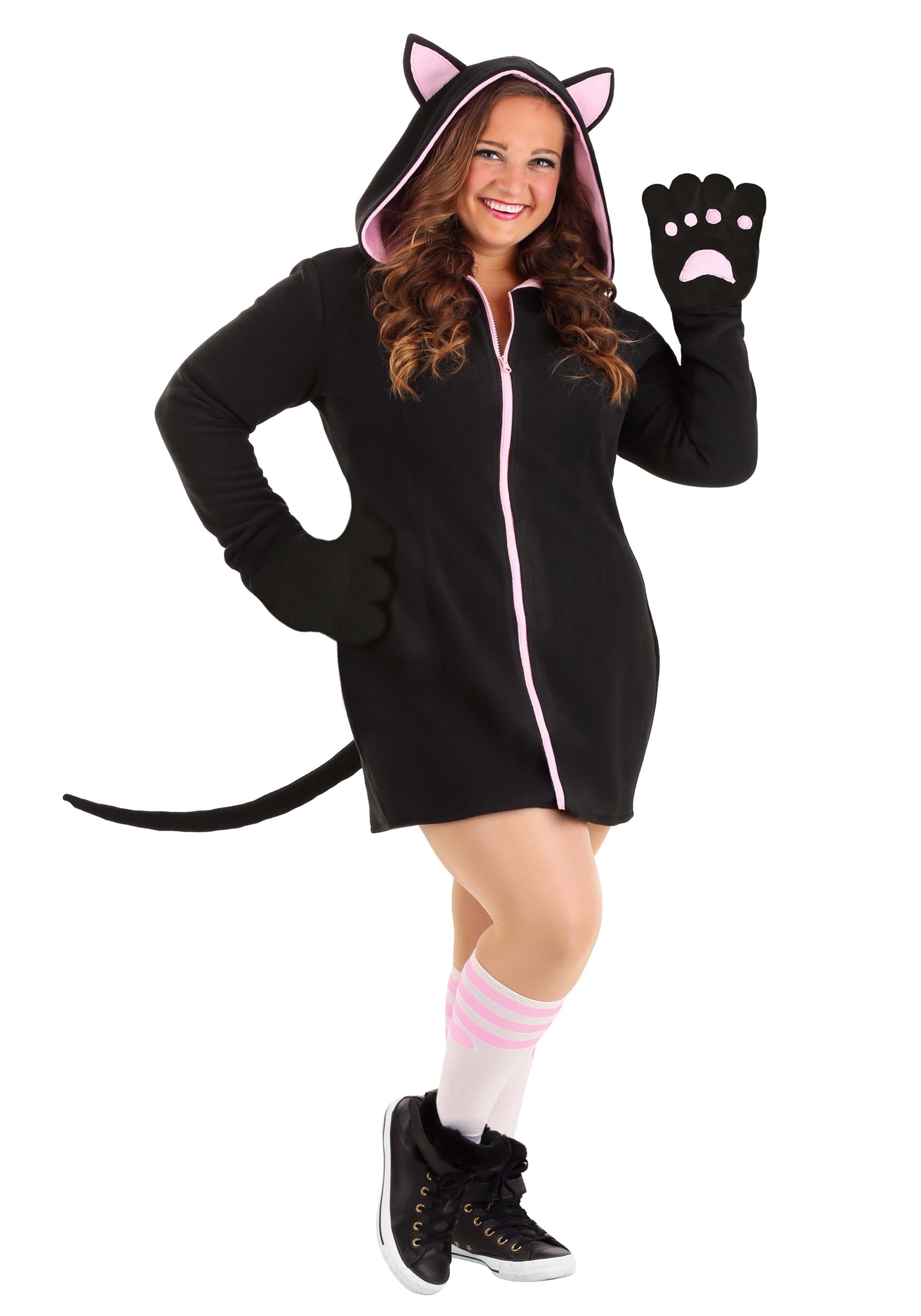 Womens Plus Size Midnight Kitty Costume