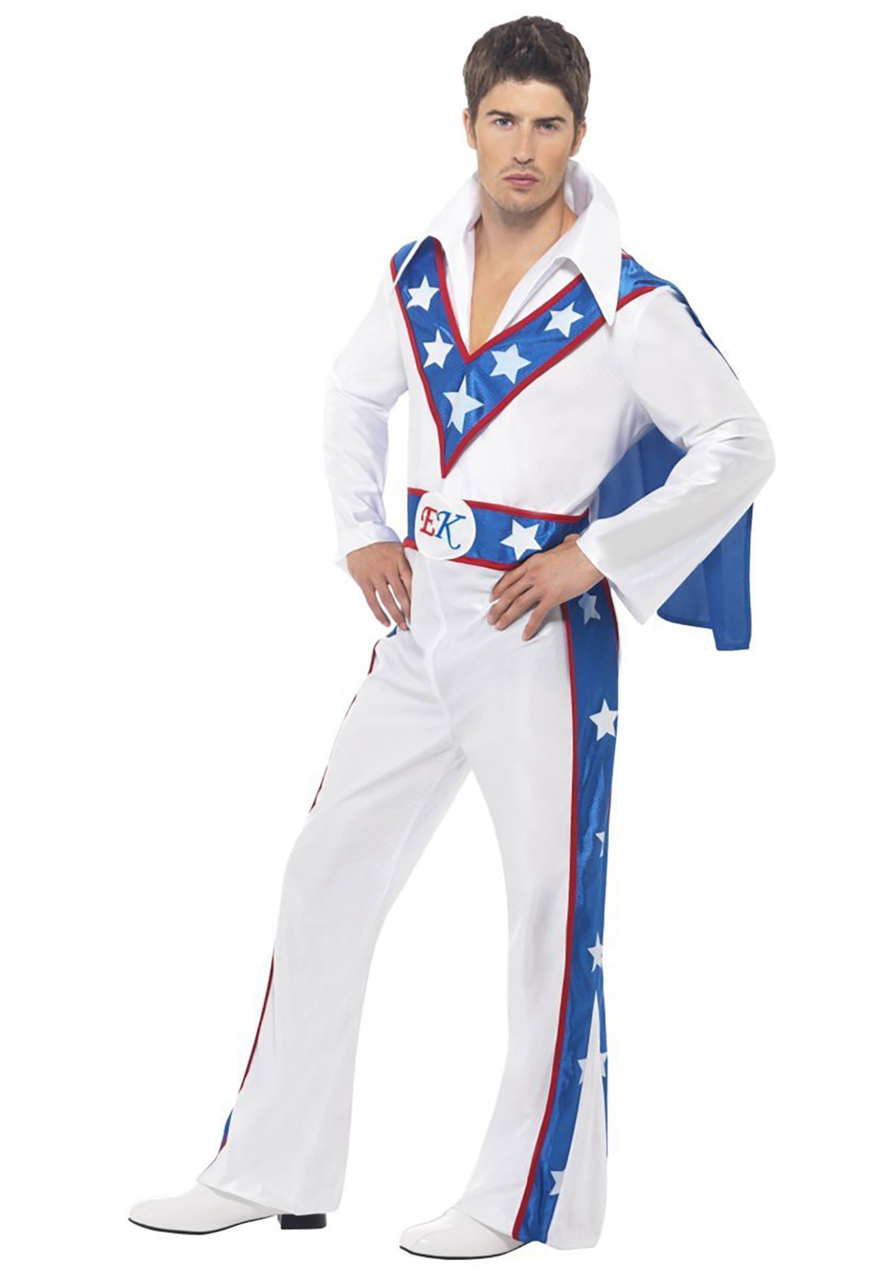 Photos - Fancy Dress EVEL Smiffys  Knievel Costume For Adults Blue/Red/White SM21126L 
