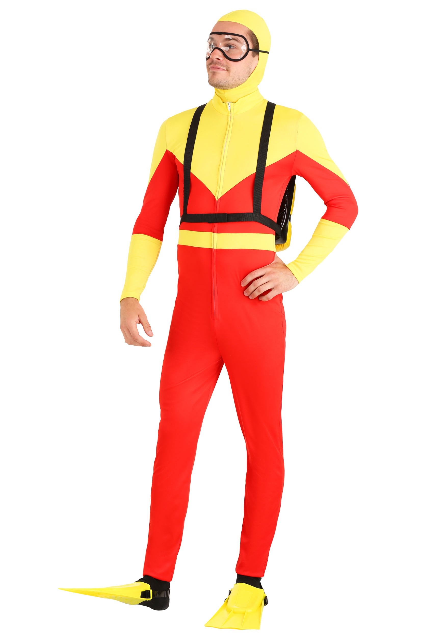 Photos - Fancy Dress FUN Costumes Sunny Scuba Diver Adult Costume Red/Yellow FUN1158AD