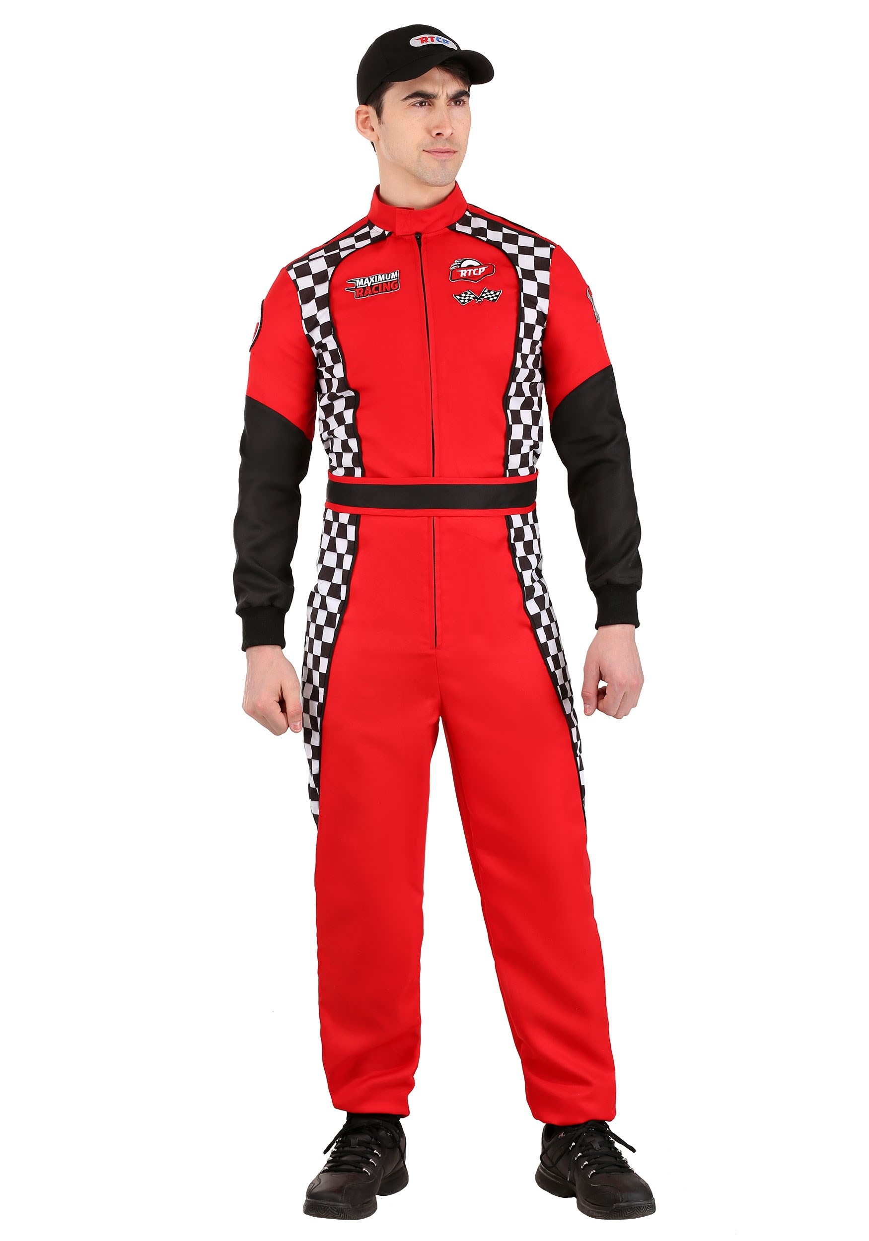 Photos - Fancy Dress Swift FUN Costumes Men's Plus Size  Racer Costume Black/Red/White F 