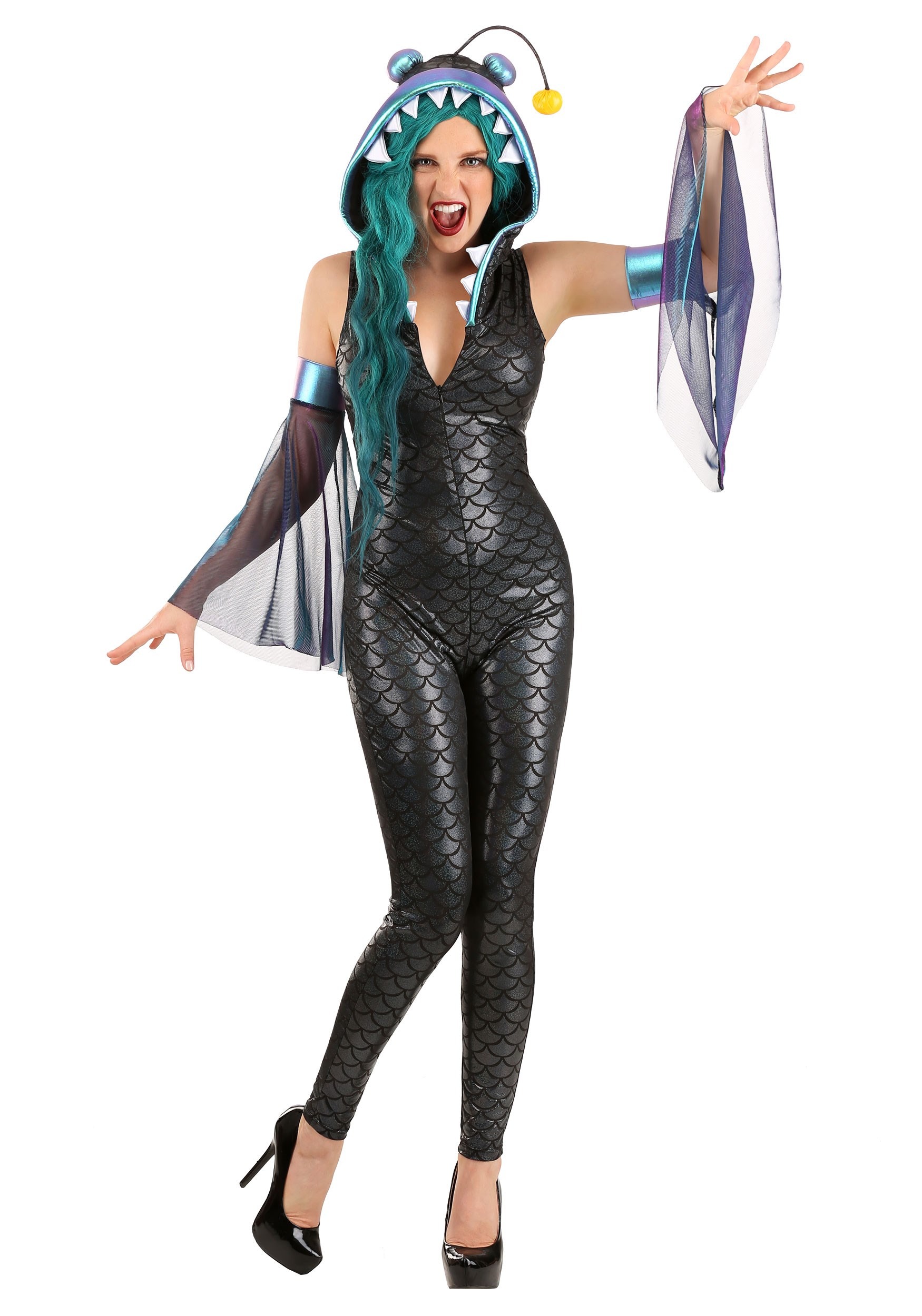 Women's Anglerfish Jumpsuit Costume