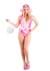 Womens Sequined Pink Seahorse Costume Alt 2