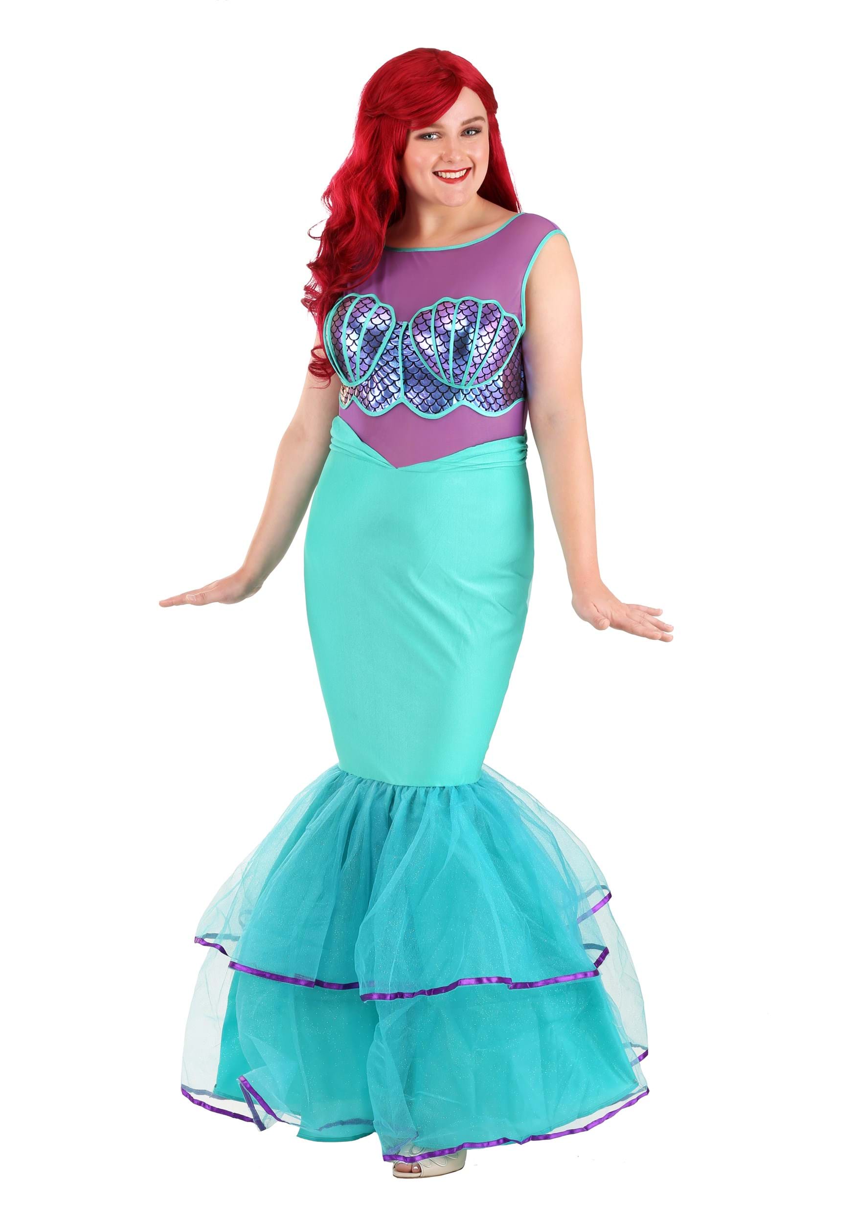 Plus Size Womens Shell-a-brate Mermaid Costume