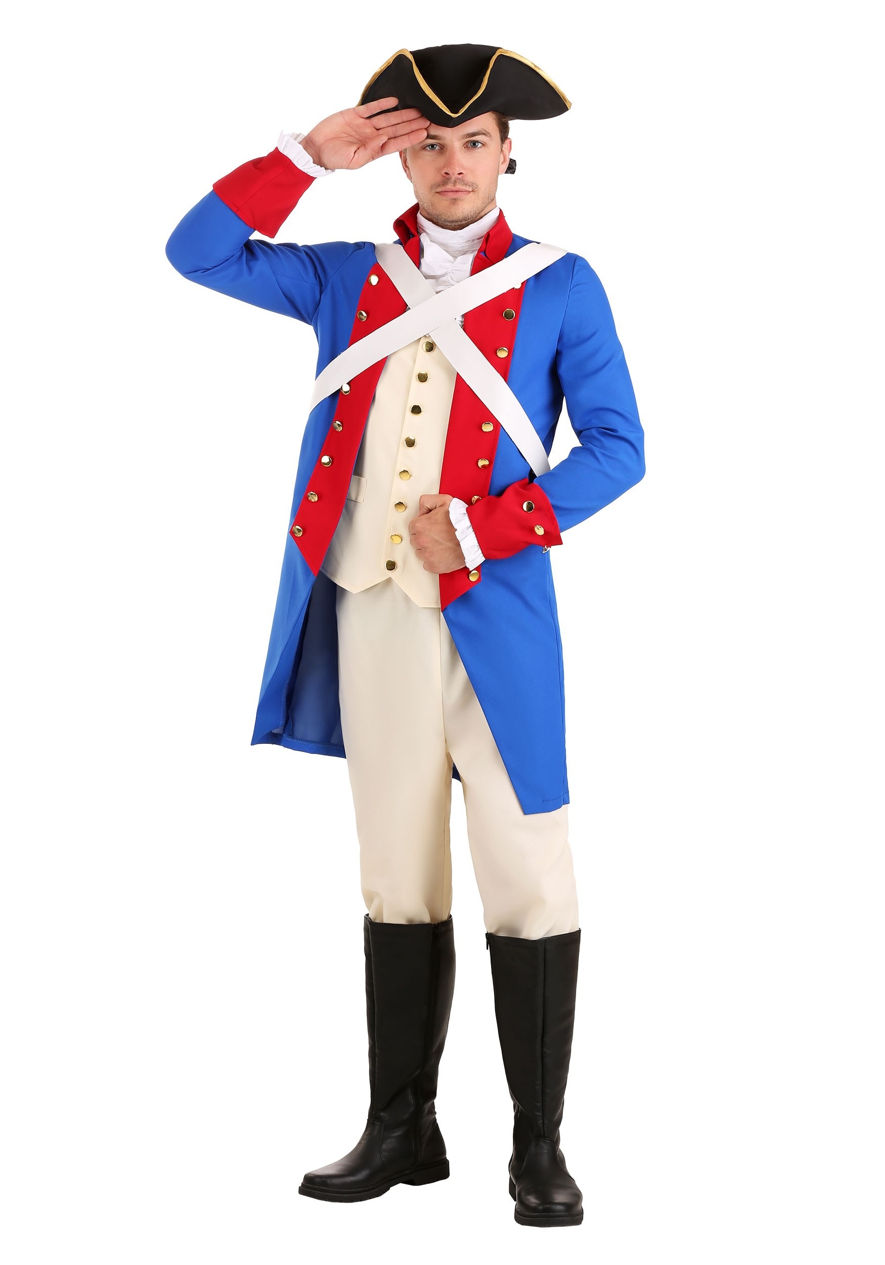 Photos - Fancy Dress American FUN Costumes  Revolution Soldier Men's Costume Brown/Blue/ 