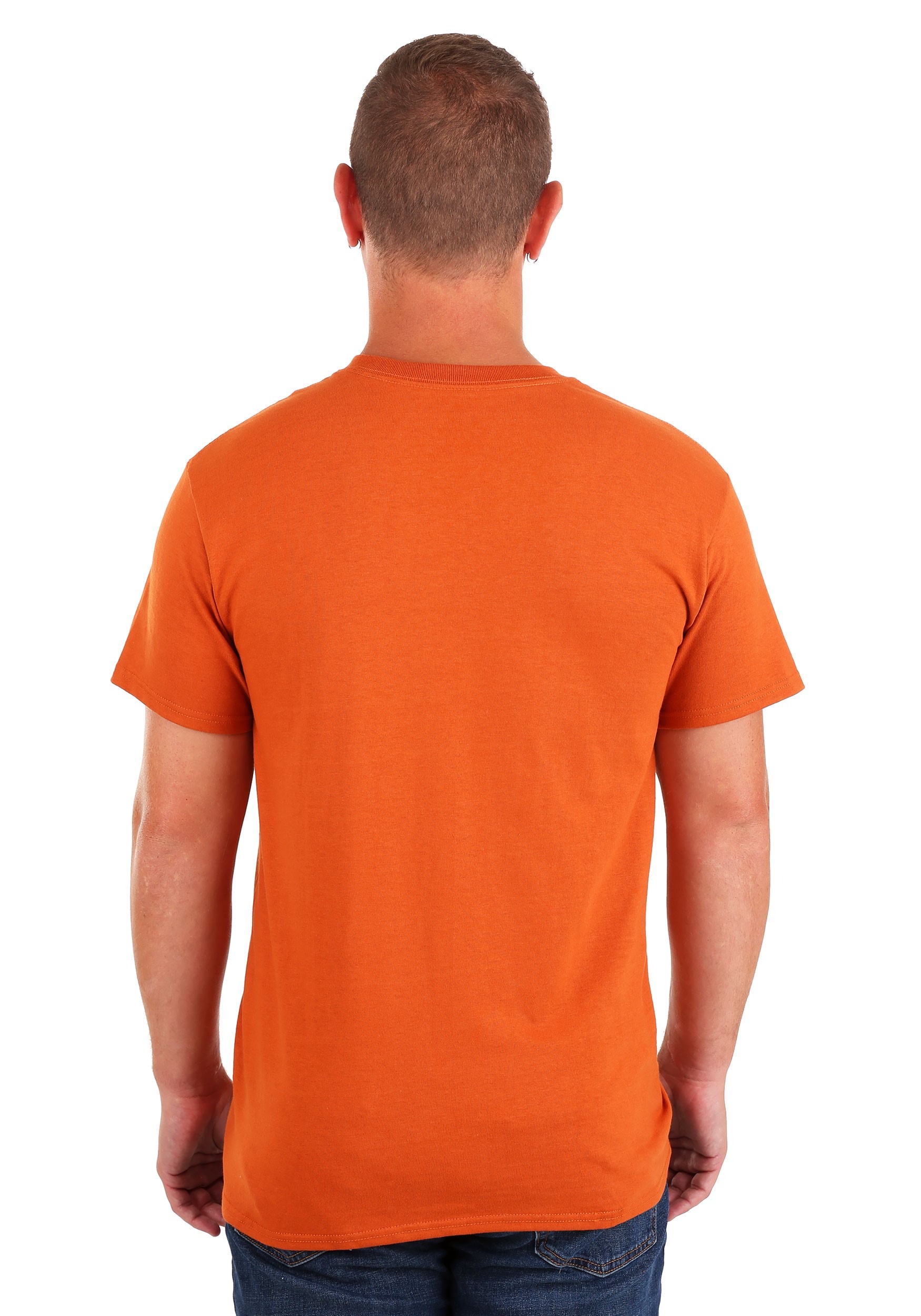 orange t shirt man