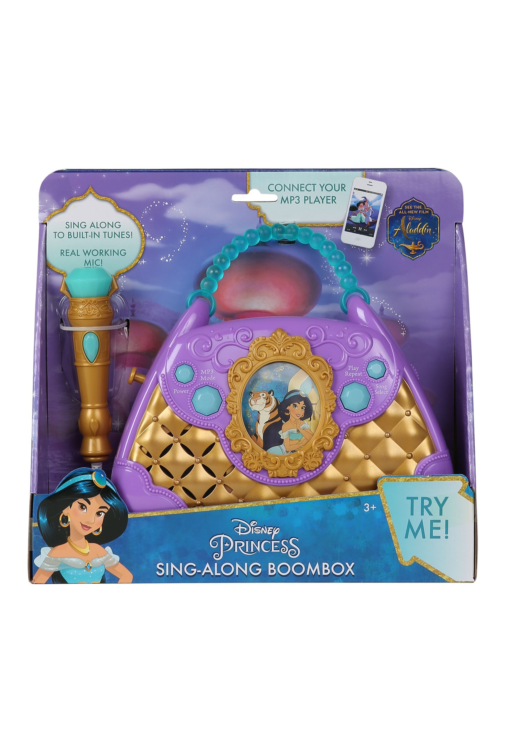 Disney Aladdin Princess Jasmine Sing-along Boombox Connect Your Mp3 Player for sale online 