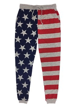 Stars & Stripes Drawstring Heather Gray Joggers